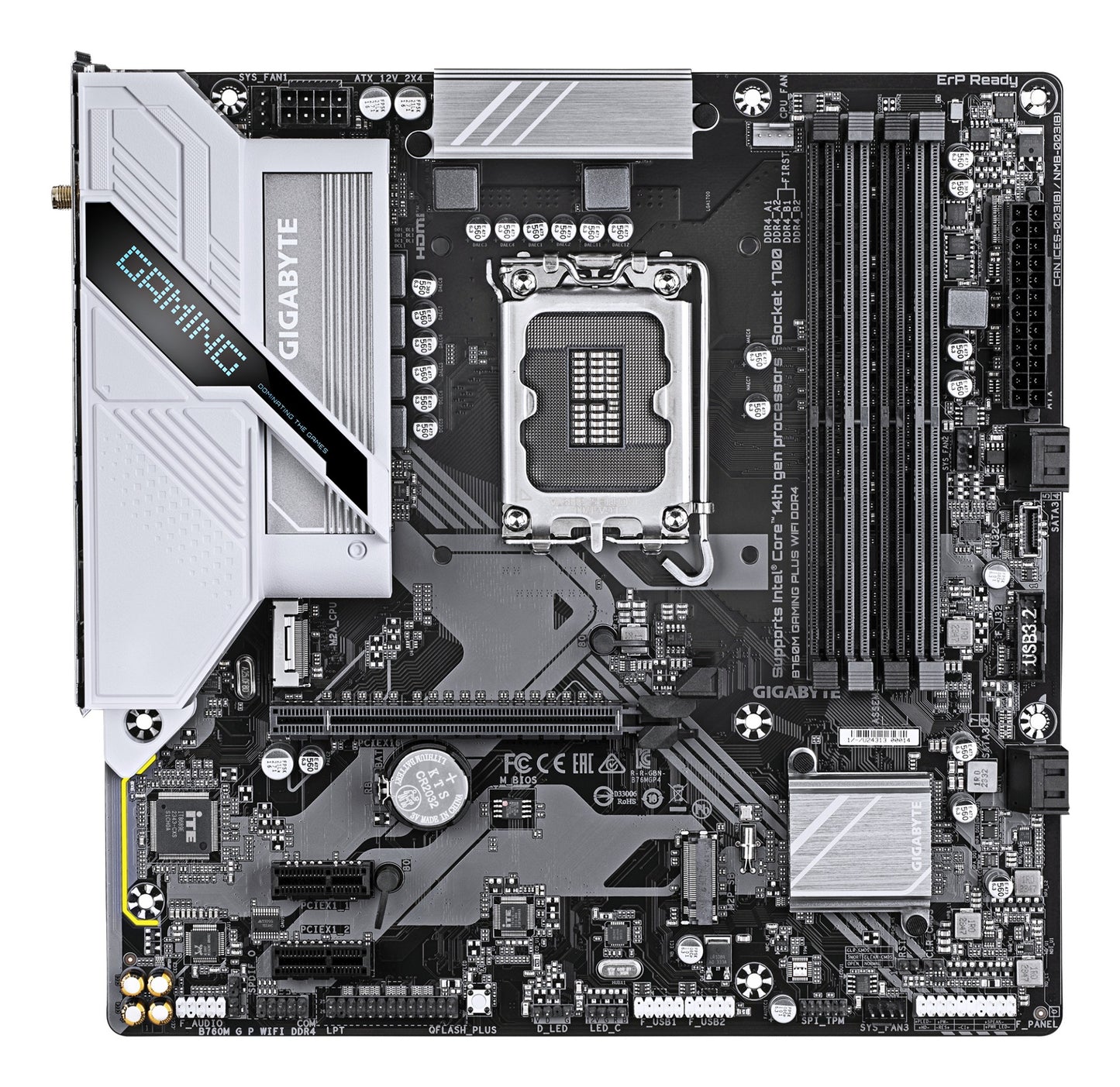 Gigabyte B760M GAMING PLUS WIFI DDR4 Motherboard - Supports 14th Gen. Intel Core