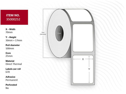 CAPTURE 35000252 printer label White Labels
