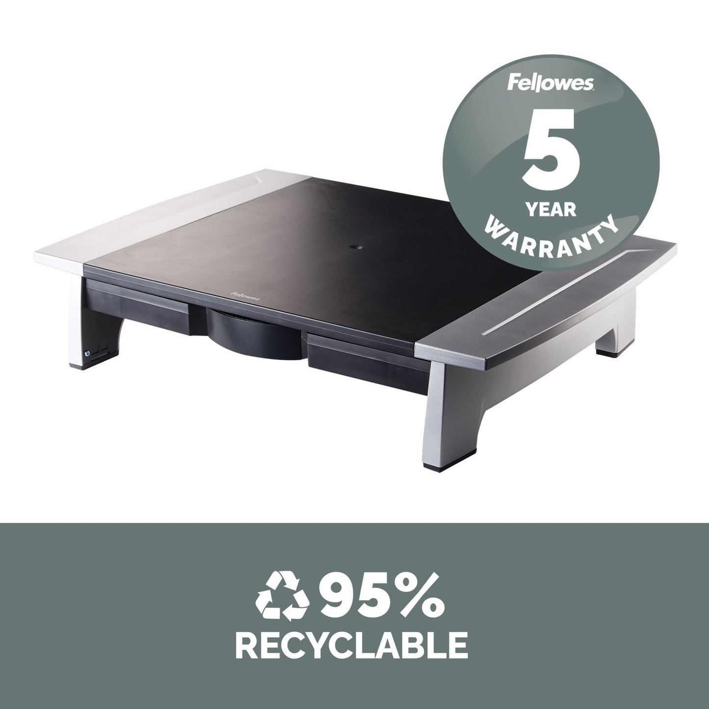 Fellowes Computer Monitor Stand with 5 Height Adjustments - Office Suites Monitor Mount