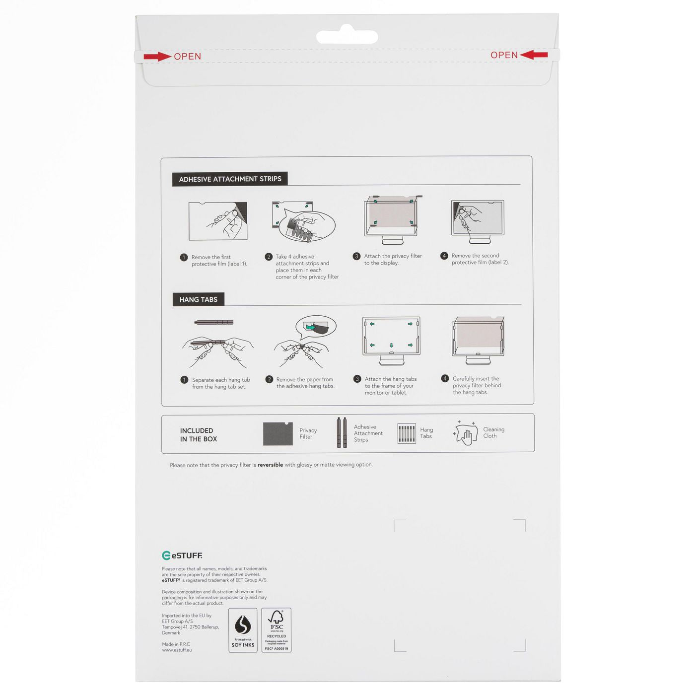 eSTUFF GLBB14301188 display privacy filter 35.6 cm (14") Laptop Frameless display Privacy Screen