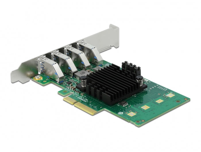 DeLOCK PCI Express x4 Card to 4 x external USB 3.0 Quad Channel - Low Profile Form Hub