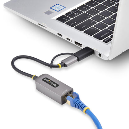 StarTech.com 2.5GbE USB-C to Ethernet Adapter with USB-A Converter, NBASE-T NIC, USB