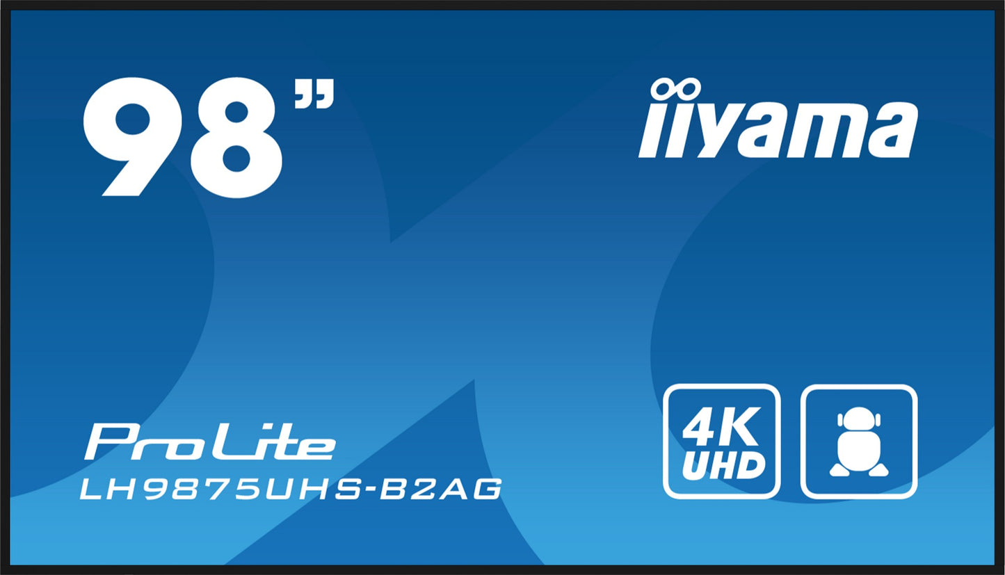 iiyama LH9875UHS-B2AG Signage Display Digital signage flat panel 2.48 m 4K UHD IPS Monitor
