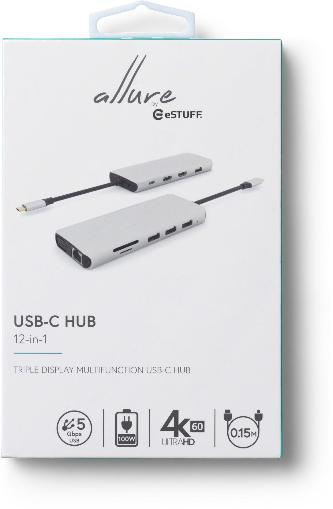 eSTUFF ES623009 interface hub Grey