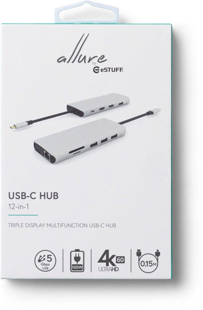 eSTUFF ES623009 interface hub Grey