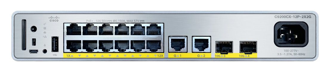 Cisco C9200CX-12P-2X2G-E network switch PoE