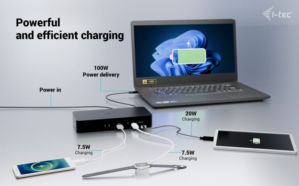 i-tec Universal Intelligent Display USB-C Docking Station 100W