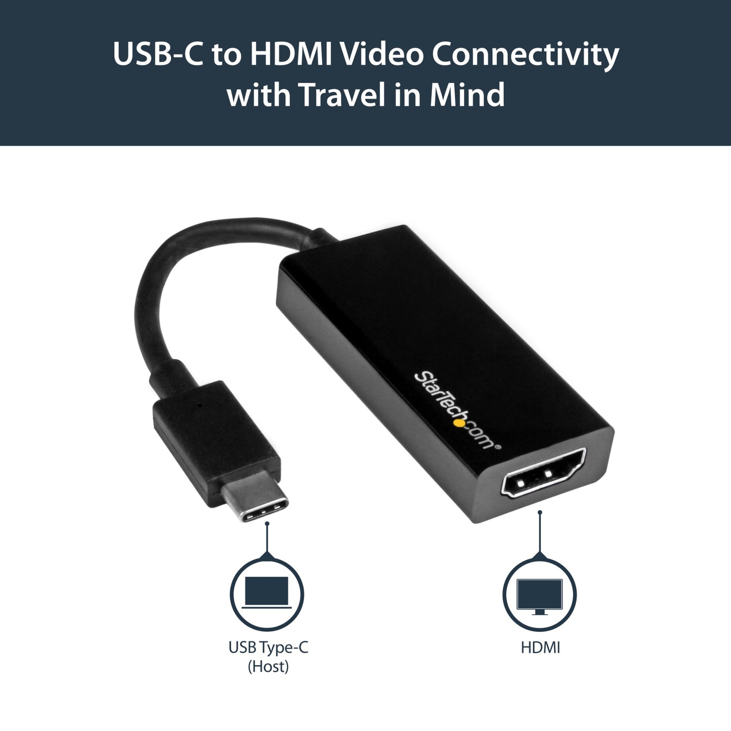 StarTech.com USB-C to HDMI Adapter with 4K 30Hz - Black Hub