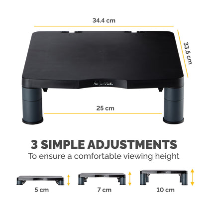 Fellowes Computer Monitor Stand with 3 Height Adjustments - Standard Monitor Riser Mount (9169301)