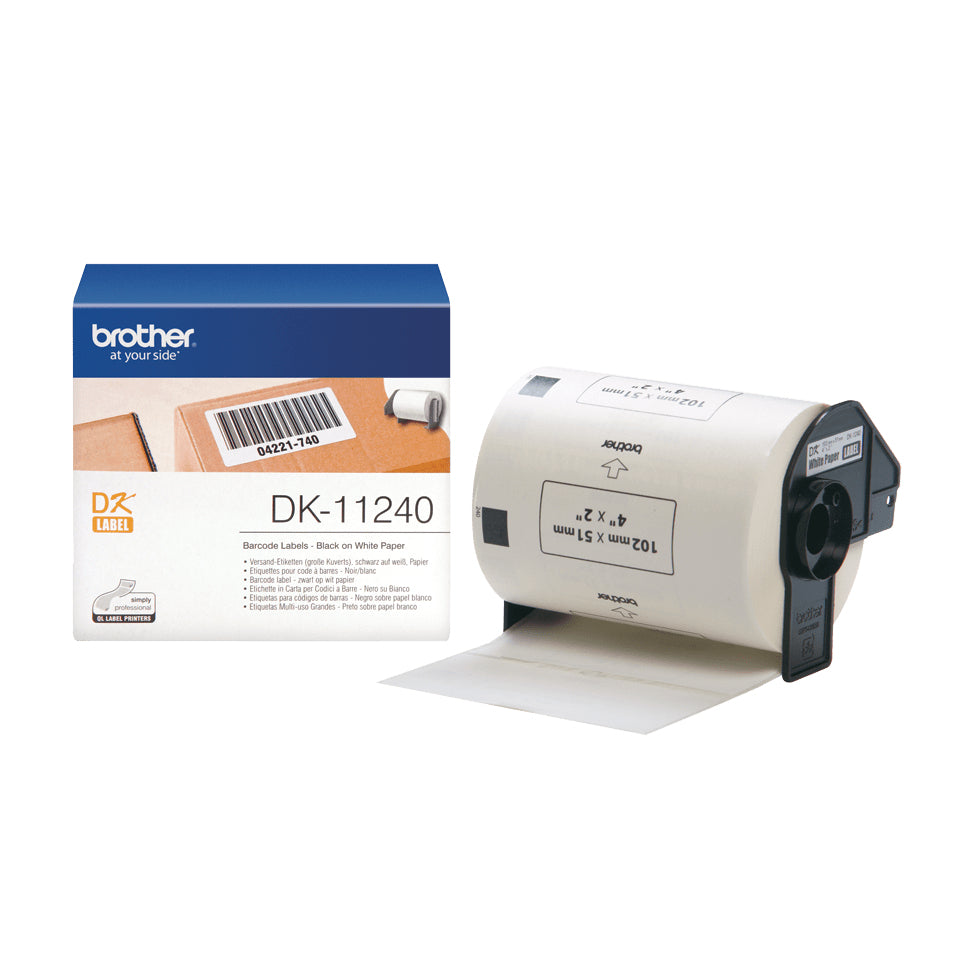 Brother DK-11240 DirectLabel Etikettes white 102mm x 51mm 600 for Brother QL 12-102mm Labels