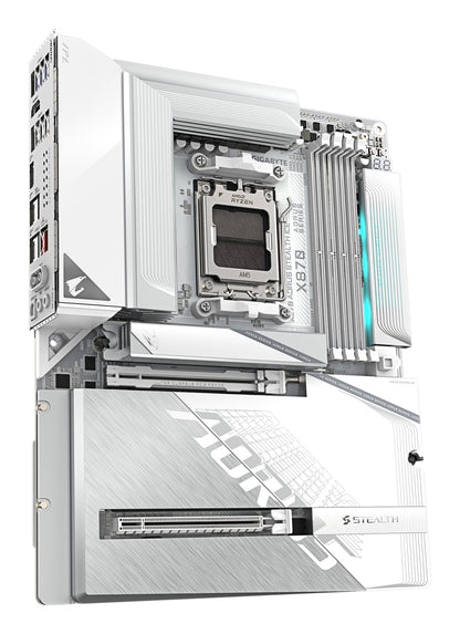 Gigabyte X870 AORUS STEALTH ICE Motherboard - Supports AMD Ryzen 9000 CPUs, 16+2+2