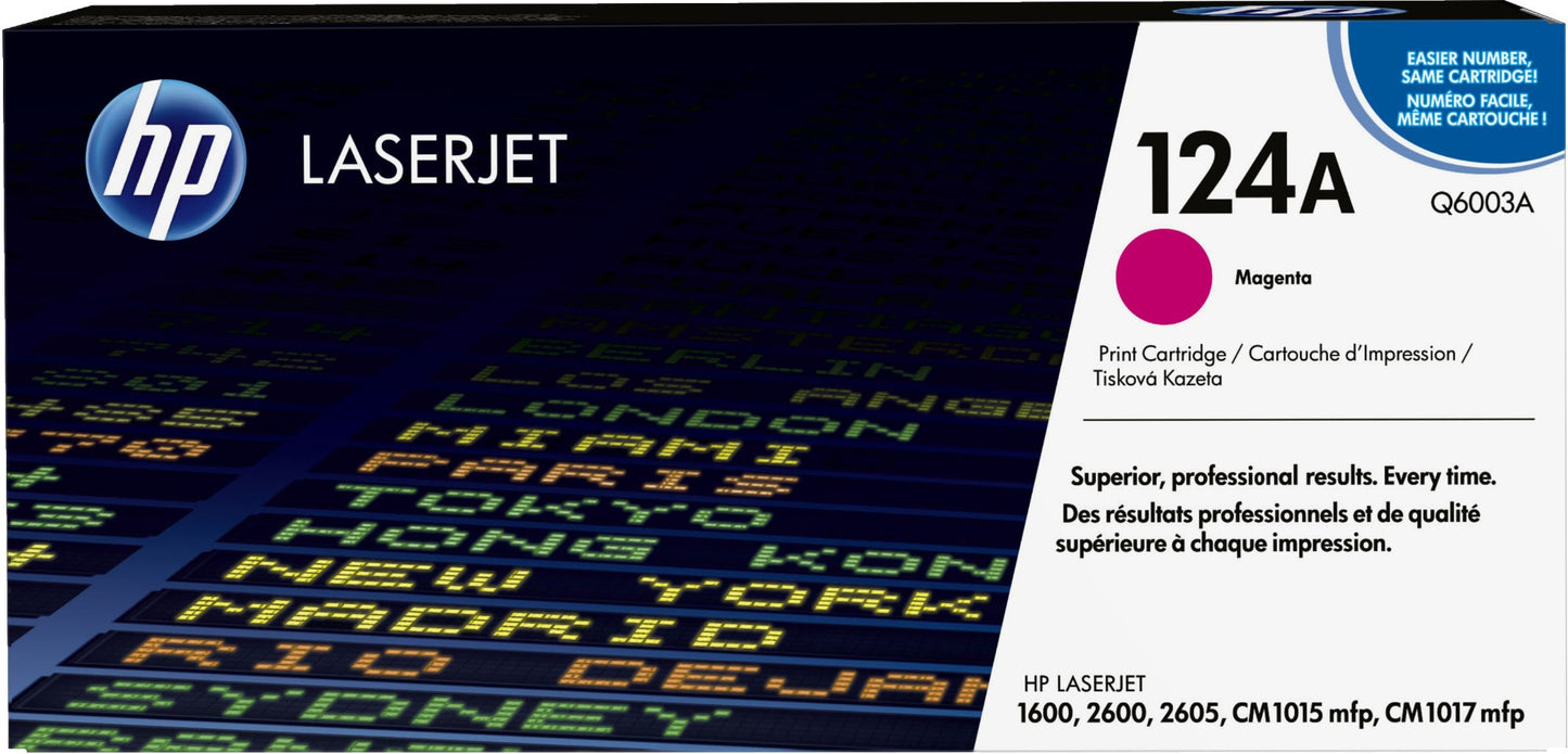 HP Q6003A/124A Magenta Toner Cartridge (2K pages, HP Color LaserJet 2600)