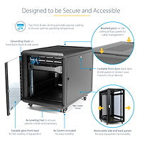 StarTech.com 15U Enterprise-Grade Flat Pack Server Rack Cabinet, 19in Enclosed
