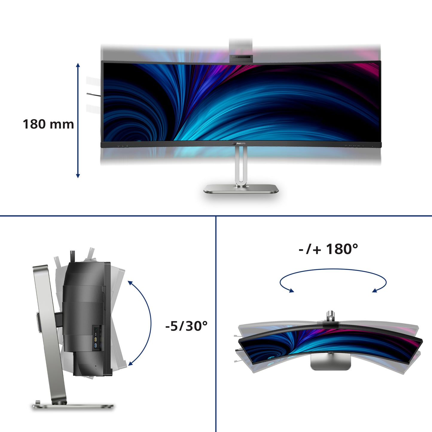 Philips 49B2U6903CH/00 48.8" DQHD VA 100Hz Curved Monitor