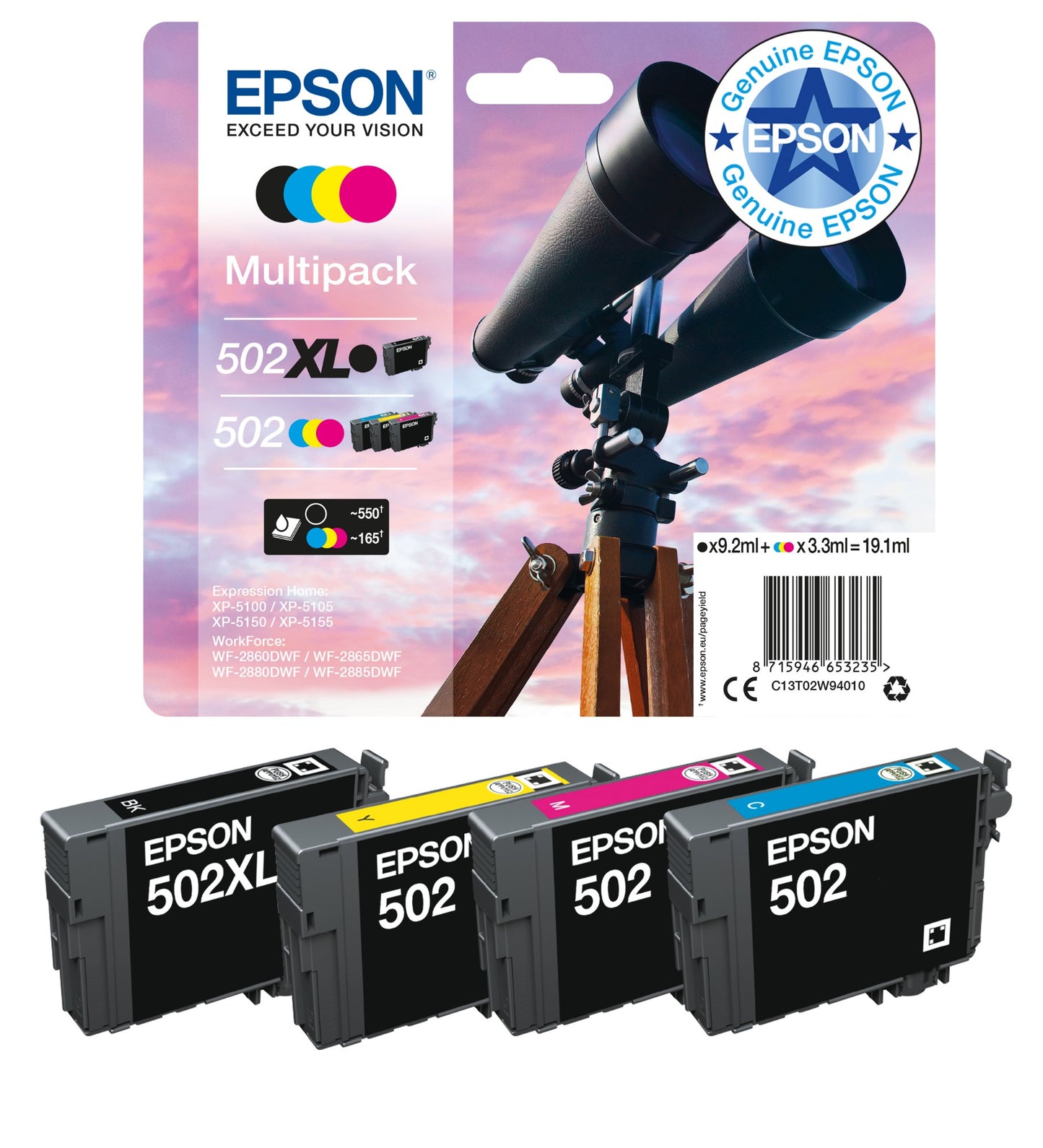 Epson C13T02W64010/502XL Ink Cartridge (Epson XP-5100)