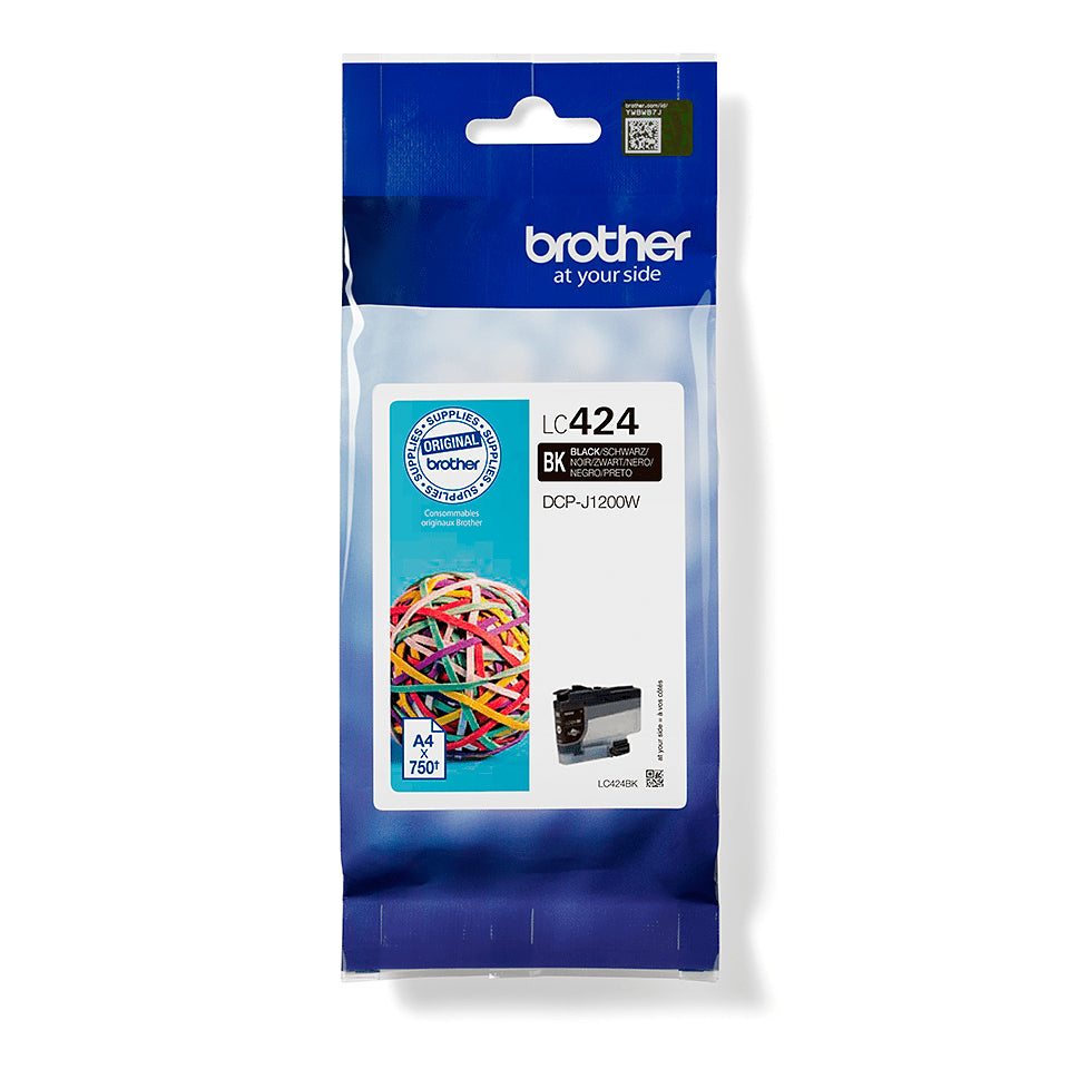 Brother LC-424BK Black Ink Cartridge (750 pages, Brother DCP-J 1200)