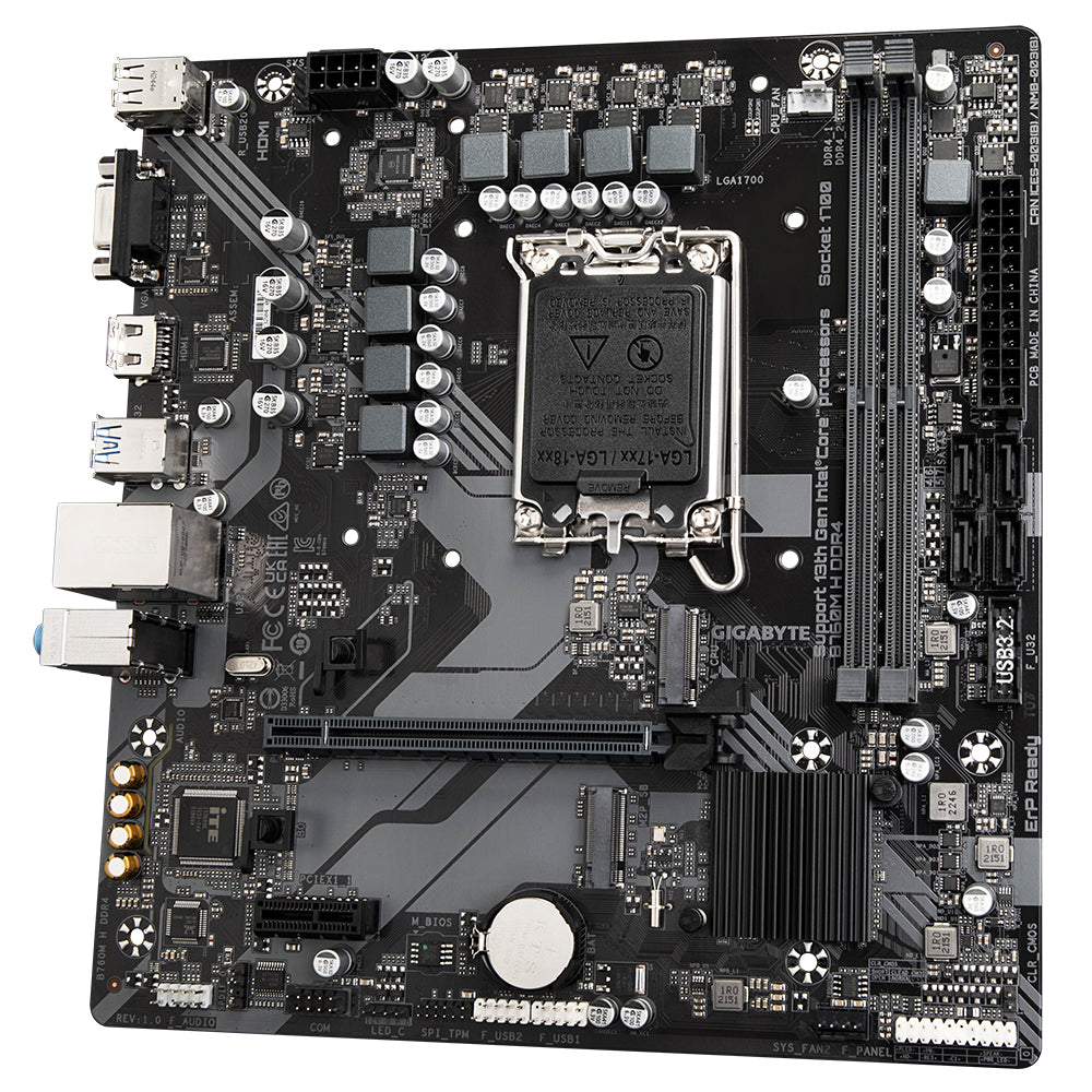 Gigabyte B760M H DDR4 Motherboard - Supports Intel Core 14th Gen CPUs, 6+1+1 Phases