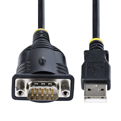 StarTech.com 3ft (1m) USB to Serial Cable, DB9 Male RS232 to USB Converter, Prolific