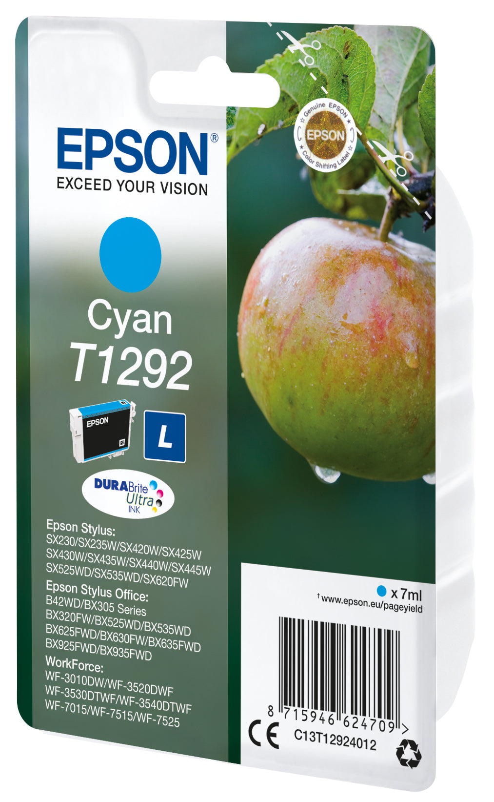 Epson C13T12924012/T1292 Cyan Ink Cartridge (460 pages)