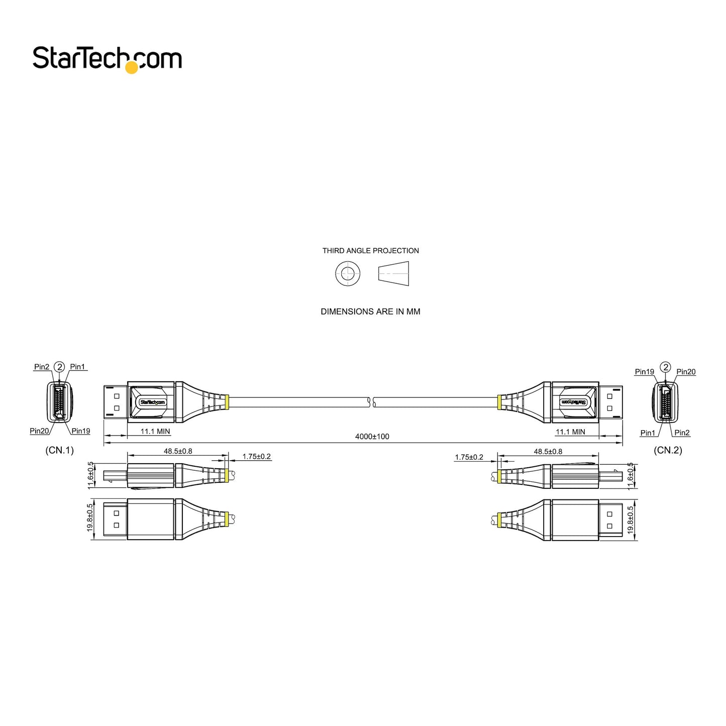 StarTech.com 13ft (4m) VESA Certified DisplayPort 1.4 Cable - 8K 60Hz HDR10 - Ultra