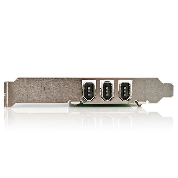 StarTech.com 4 port PCI 1394a FireWire Adapter Card - 3 External 1 Internal - TAA Hub