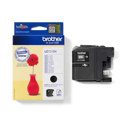 Brother LC-121BK Black Ink Cartridge (300 pages)