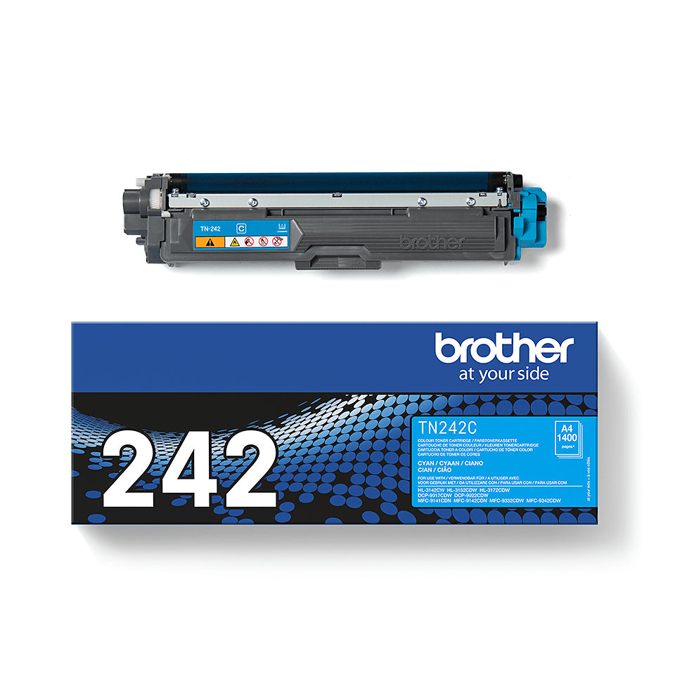Brother TN-242C Cyan Toner Cartridge (1.4K pages, Brother HL-3142)