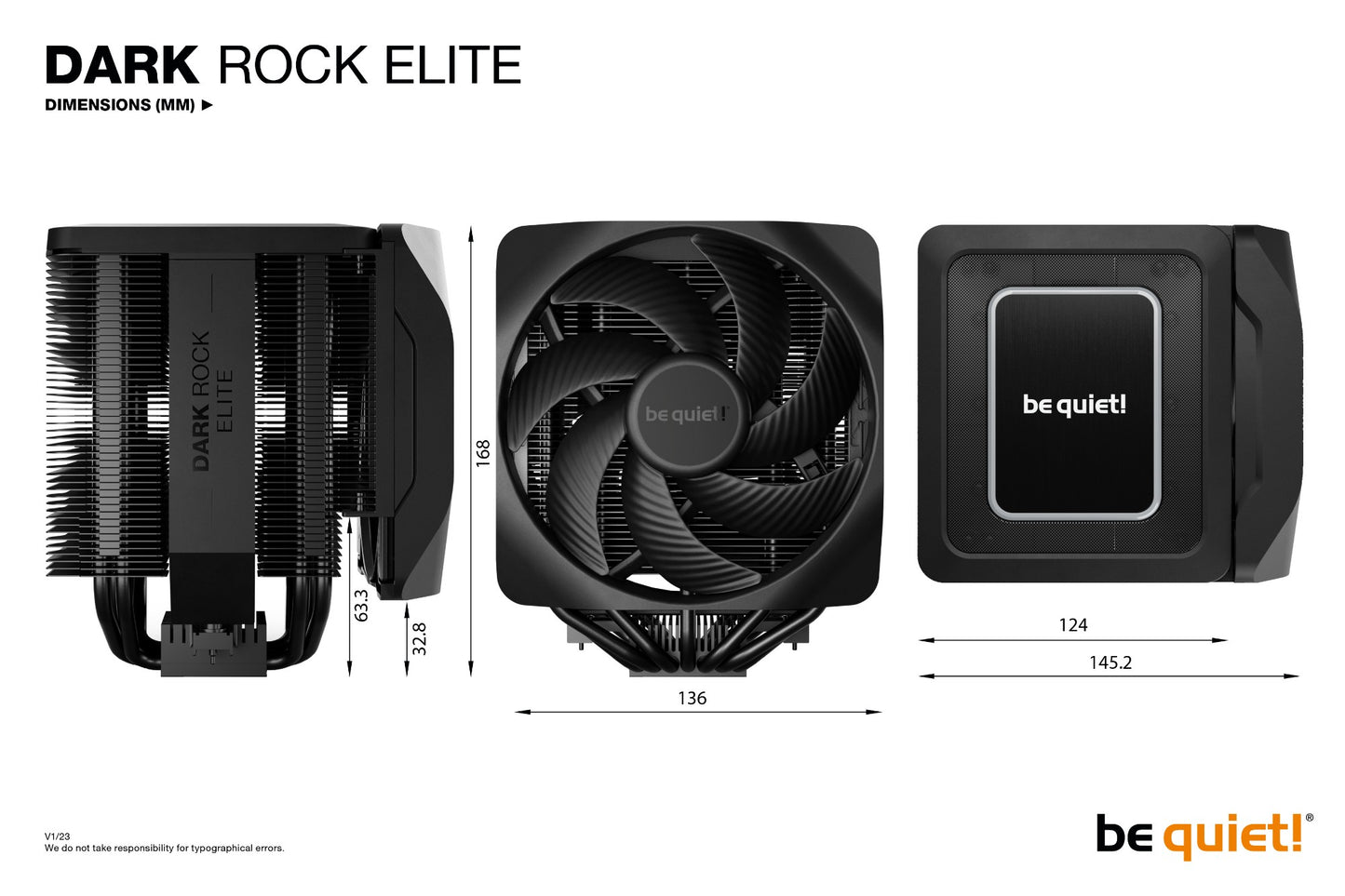 be quiet! Dark Rock Elite Processor Air cooler 13.5 cm Black 1 pc(s) Cooling