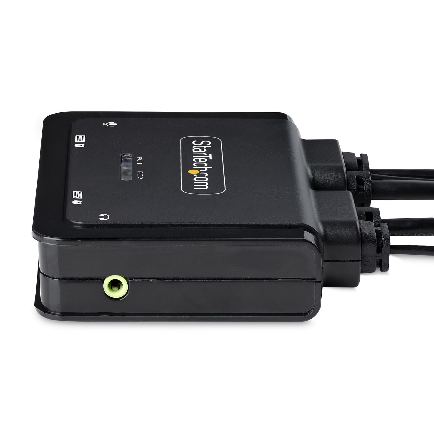 StarTech.com 2-Port USB-C Cable KVM Switch, 4K 60Hz DisplayPort Output, Compact KVM