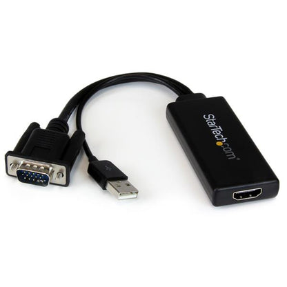 StarTech.com VGA to HDMI Adapter with USB Audio & Power – Portable VGA to HDMI Cable