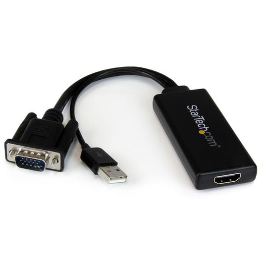 StarTech.com VGA to HDMI Adapter with USB Audio & Power – Portable VGA to HDMI Cable