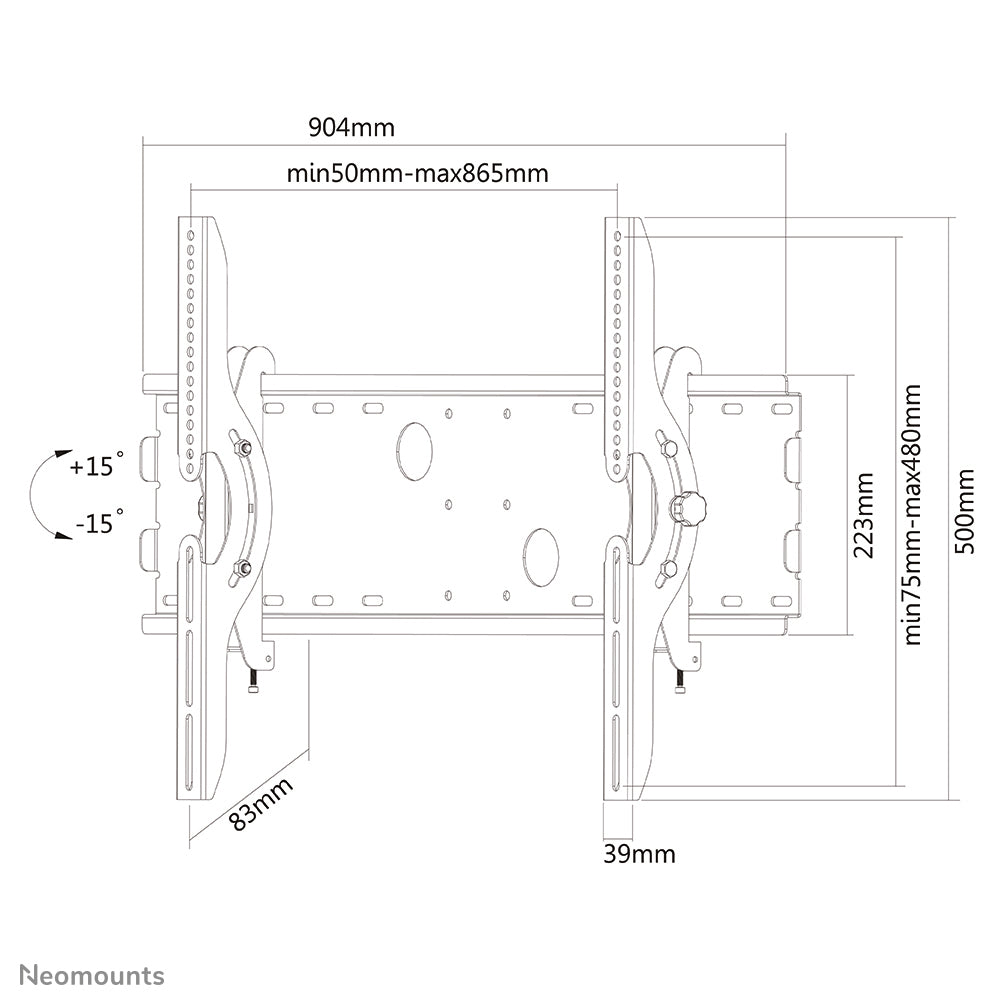 Neomounts PLASMA-W200BLACK TV mount wall 37-85" - tiltable