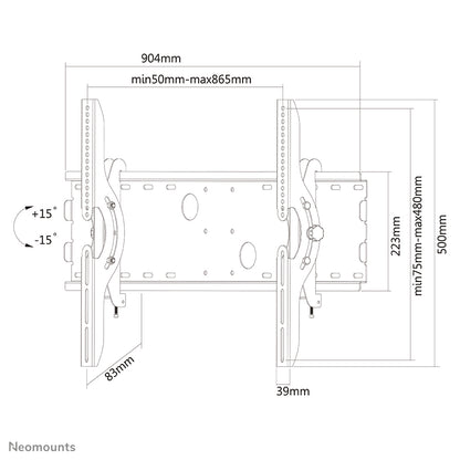 Neomounts PLASMA-W200BLACK TV mount wall 37-85" - tiltable