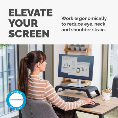 Fellowes Computer Monitor Stand with 3 Height Adjustments - Hana LT Monitor Riser Mount