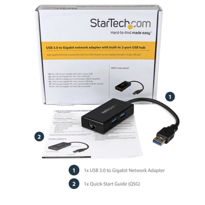 StarTech.com USB to Ethernet Adapter, USB 3.0 to 10/100/1000 Gigabit Ethernet LAN