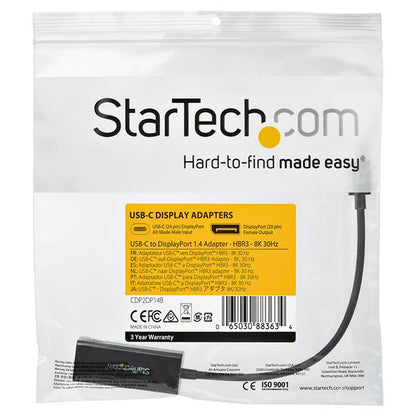 StarTech.com USB C to DisplayPort Adapter - 8K/5K/4K USB Type C to DP 1.4 Alt Mode Hub