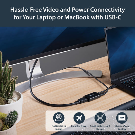 StarTech.com USB C to HDMI 2.0 Adapter with Power Delivery - 4K 60Hz USB Type-C to Hub