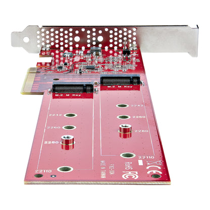StarTech.com Dual M.2 PCIe SSD Adapter Card, PCIe x8 / x16 to Dual NVMe or AHCI M.2 Hub
