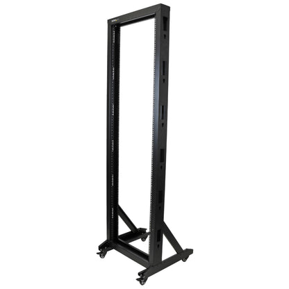 StarTech.com 42U 2-Post Open Frame Server Rack, 19in Rolling IT Rack with 661lb