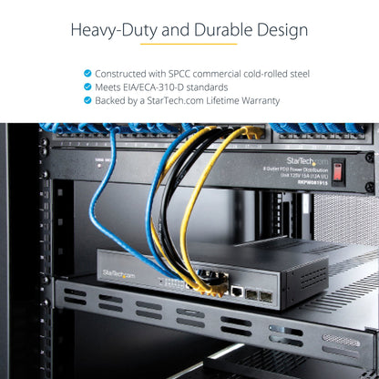StarTech.com 1U 4-Post Adjustable Vented Server Rack Mount Shelf - 330lbs(150 kg)