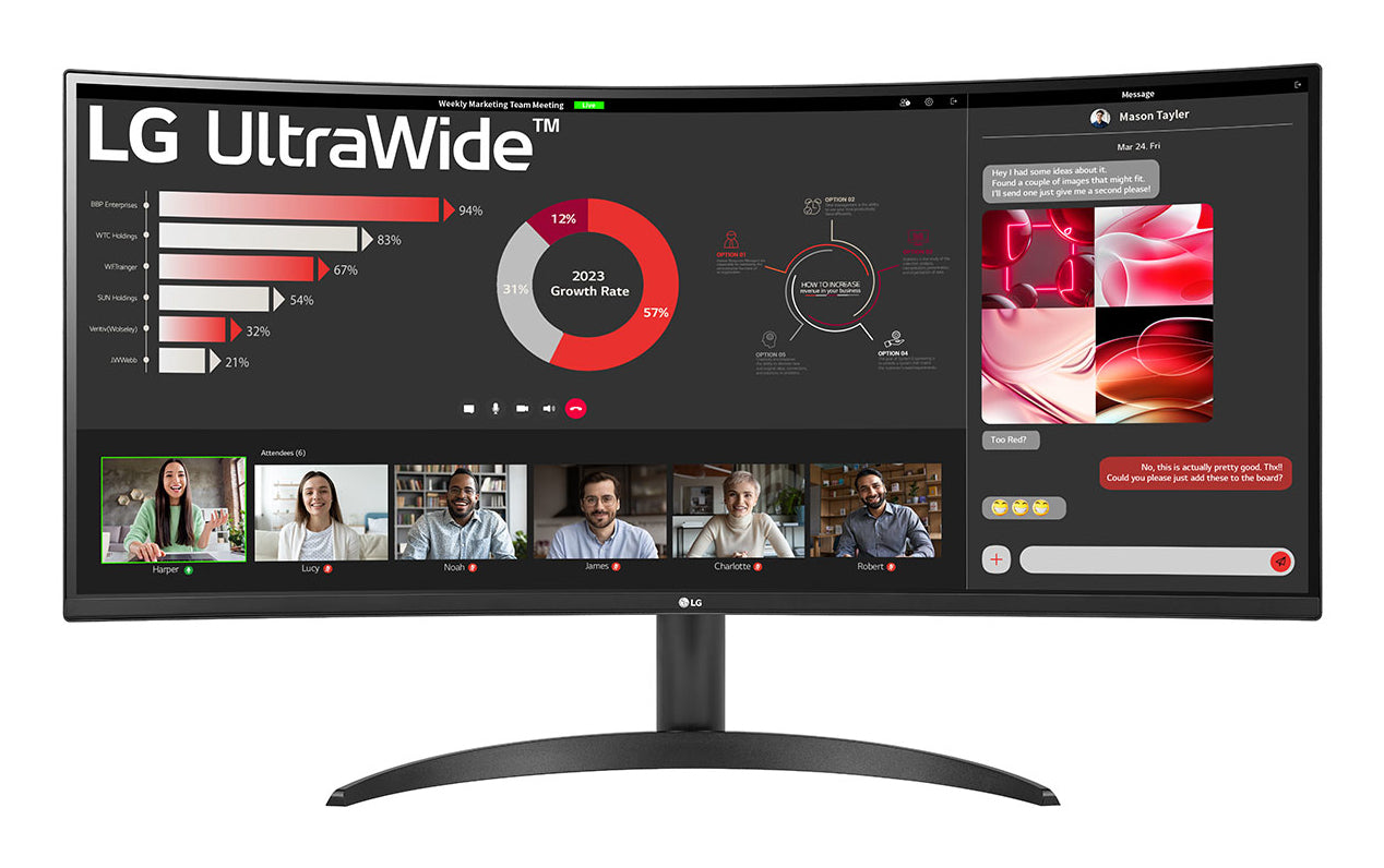 LG 34WR50QK-B 34" UWQHD VA 100Hz Curved Monitor