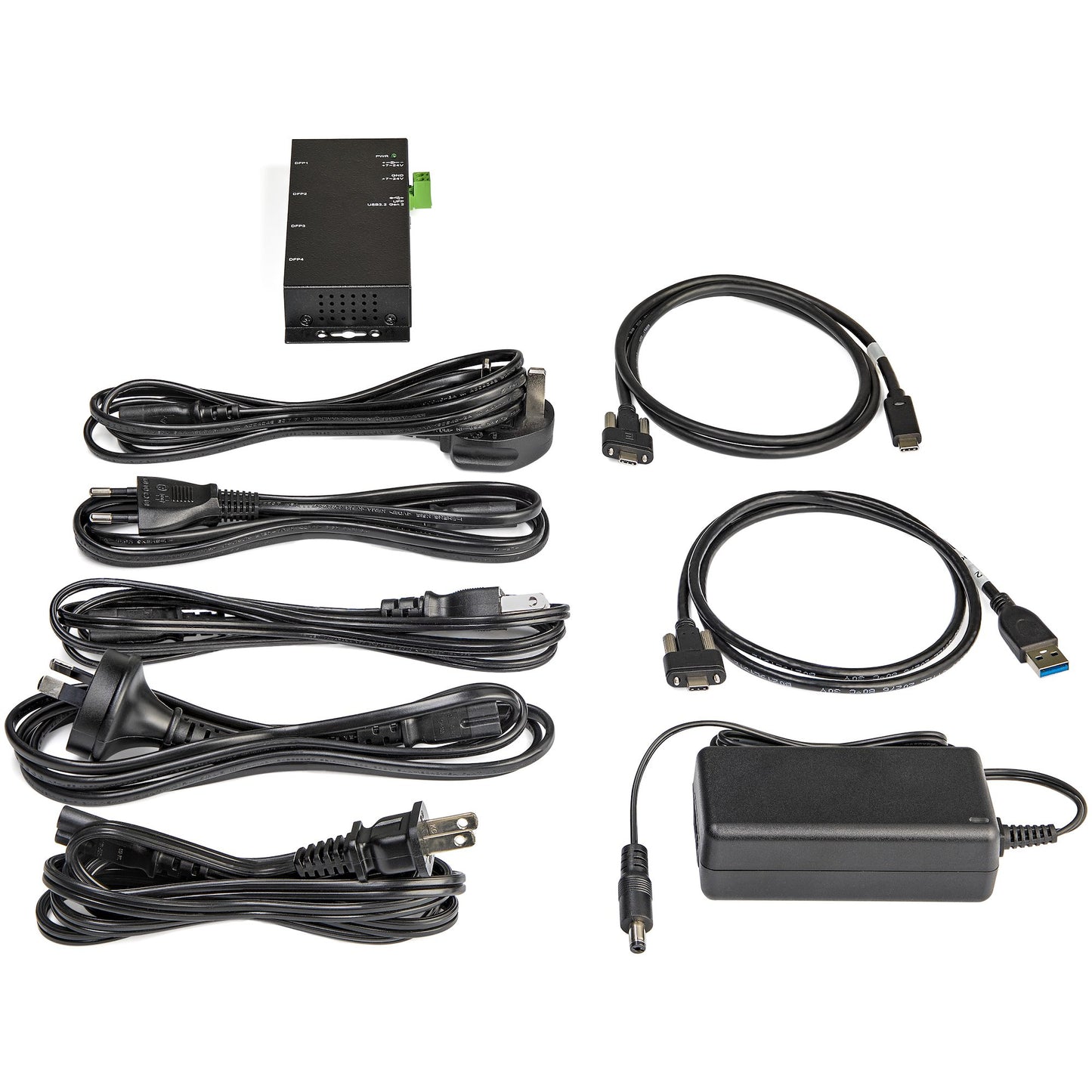 StarTech.com 4 Port USB C Hub 10Gbps - Metal Industrial USB-C Hub - 2x USB-C & 2x