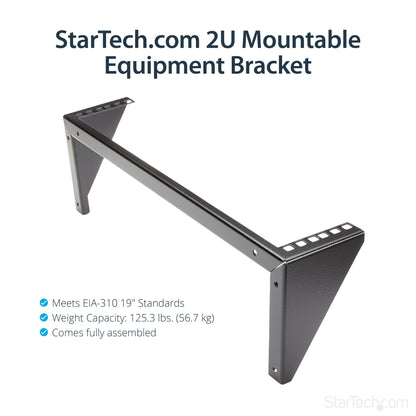 StarTech.com 2U Vertical Wall Mount Patch Panel Bracket - Steel Rack Mount Bracket