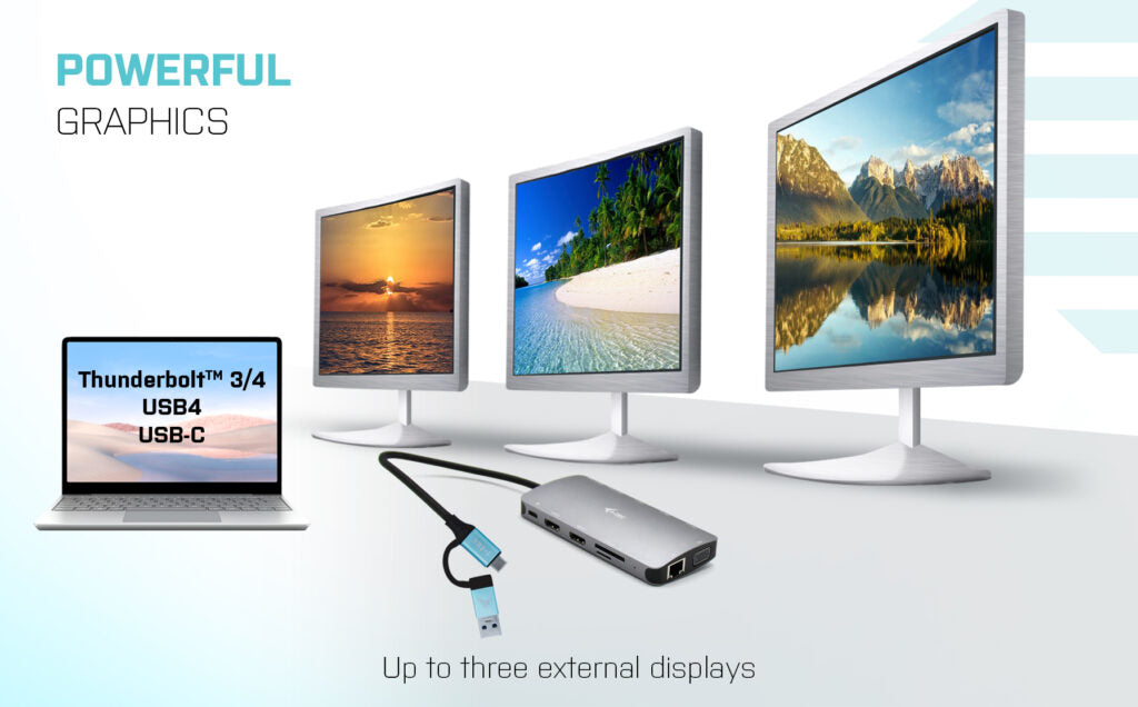 i-tec USB-C/Thunderbolt 3x Display Docking Station 100W
