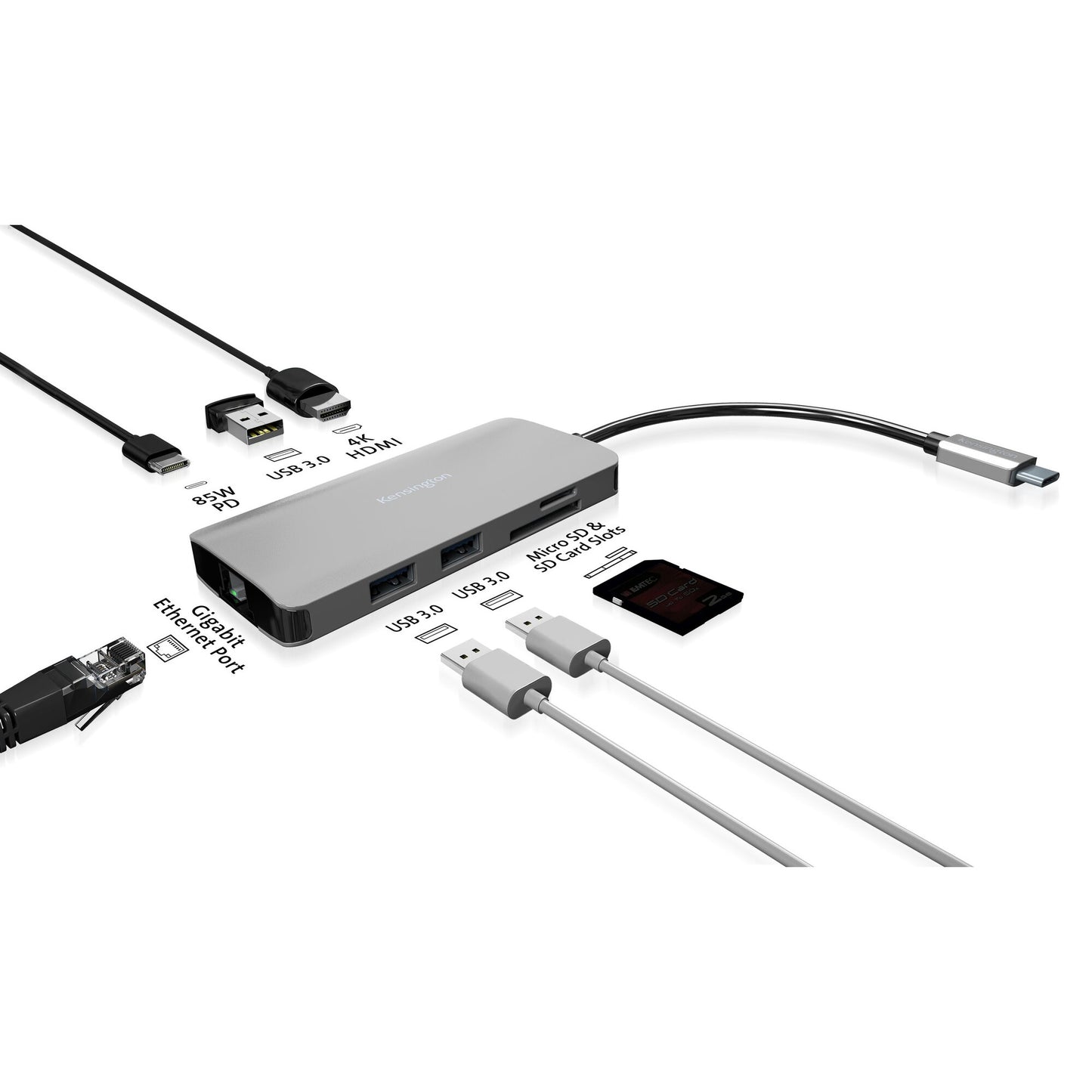 Kensington UH1400P 8-in-1 Driverless USB-C Docking Station