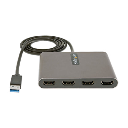 StarTech.com USB 3.0 to Quad HDMI Adapter, USB to 4x HDMI Monitor Converter for Hub