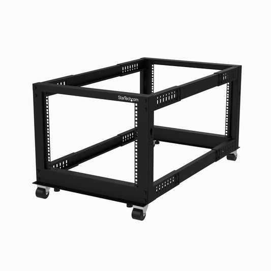 StarTech.com 8U 4-Post Server Rack, 19in Open Frame Rack with 40in (101cm) Mounting
