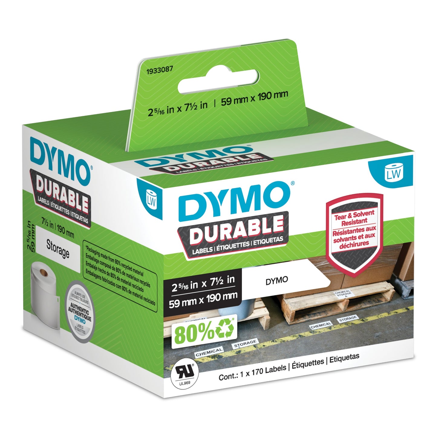 DYMO 1933087 DirectLabel-etikettes white 59mm x 190mm for Dymo Etiketten 10cm/5XL Labels