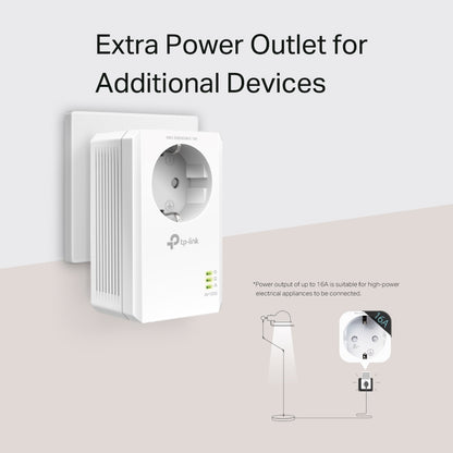 TP-LINK AV1000 Gigabit Passthrough Powerline Starter Kit Network Adapter