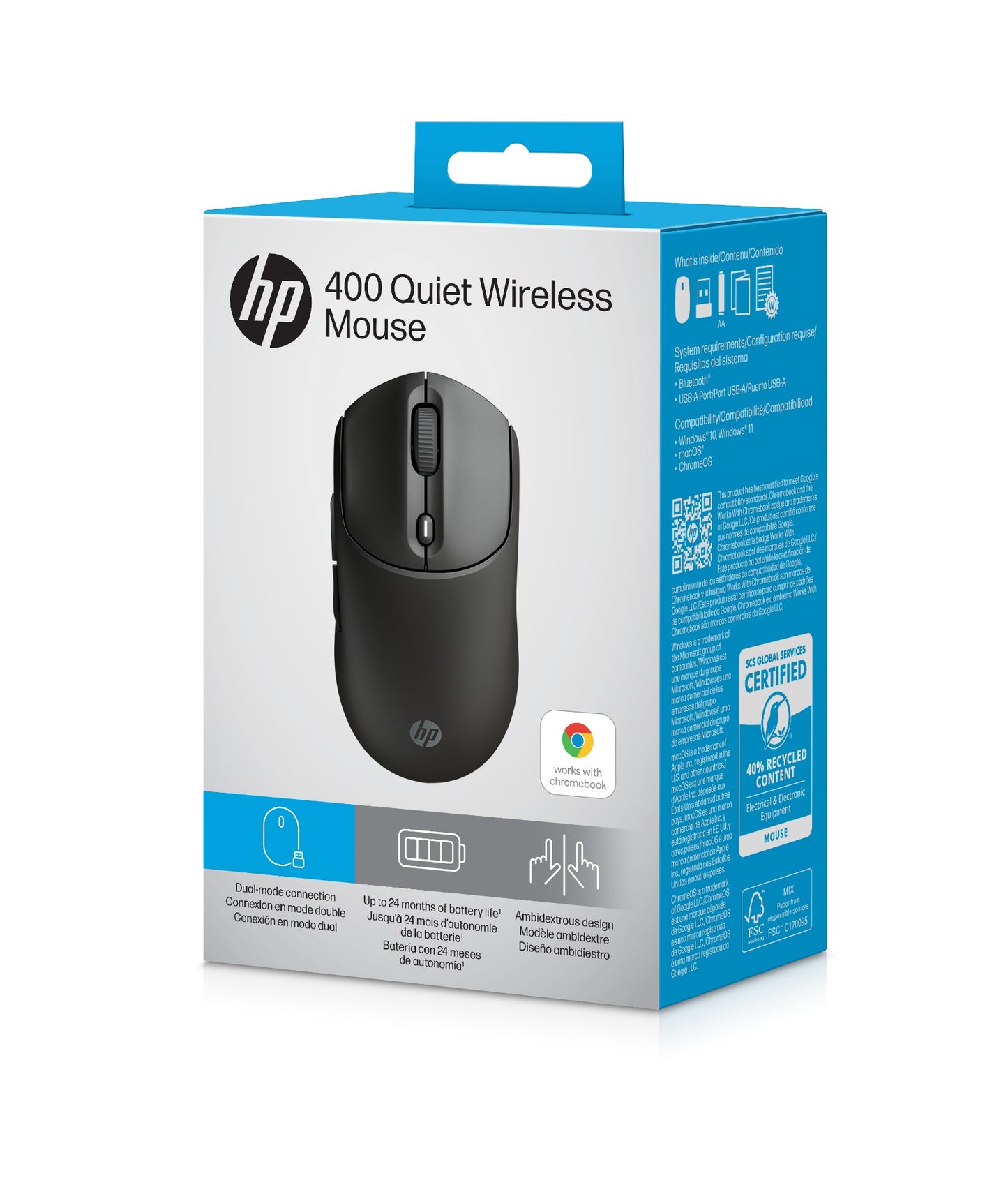 HP 400 Quiet Wireless Mouse (Black)